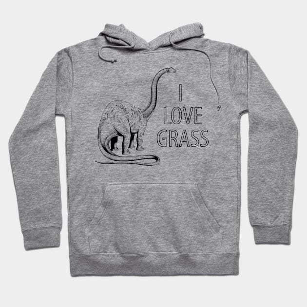 I Love Grass Dinosaur Hoodie by Cosmo Gazoo